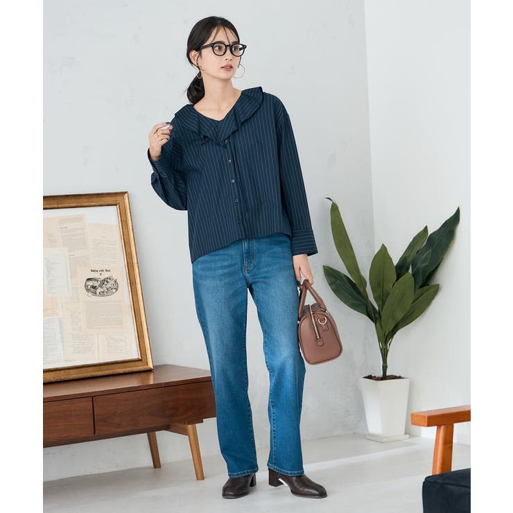 ラッフルフリルストライプブラウス | a.v.v【WOMEN】 | 詳細画像14 