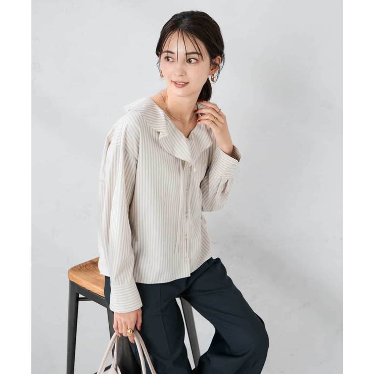 ラッフルフリルストライプブラウス | a.v.v【WOMEN】 | 詳細画像17 