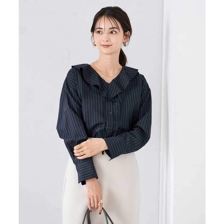ラッフルフリルストライプブラウス | a.v.v【WOMEN】 | 詳細画像2 