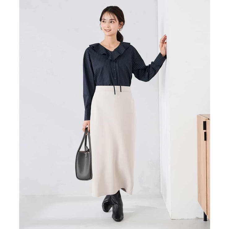 ラッフルフリルストライプブラウス | a.v.v【WOMEN】 | 詳細画像4 