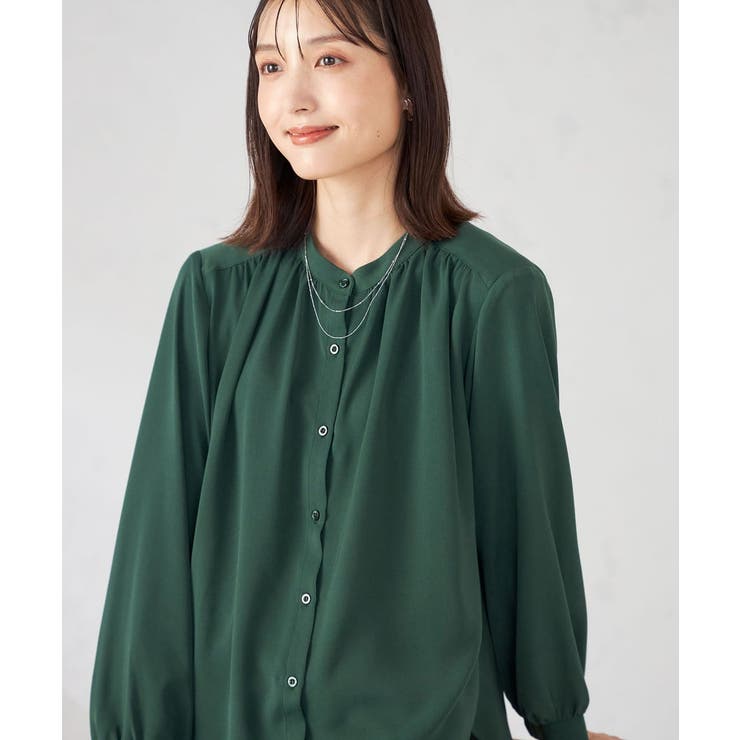 【洗える/セットアップ可】バンドカラーブラウス | a.v.v【WOMEN】 | 詳細画像1 