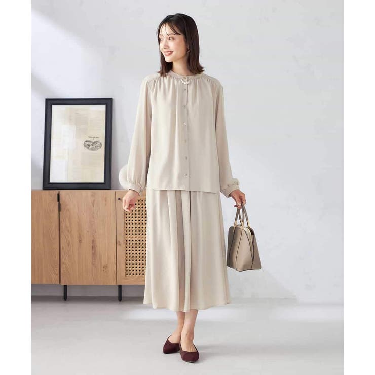 【洗える/セットアップ可】バンドカラーブラウス | a.v.v【WOMEN】 | 詳細画像2 