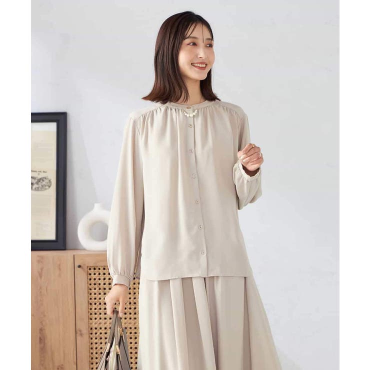 【洗える/セットアップ可】バンドカラーブラウス | a.v.v【WOMEN】 | 詳細画像37 