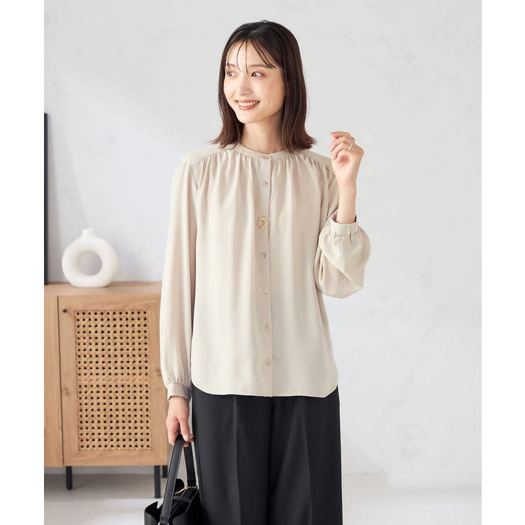 【洗える/セットアップ可】バンドカラーブラウス | a.v.v【WOMEN】 | 詳細画像5 