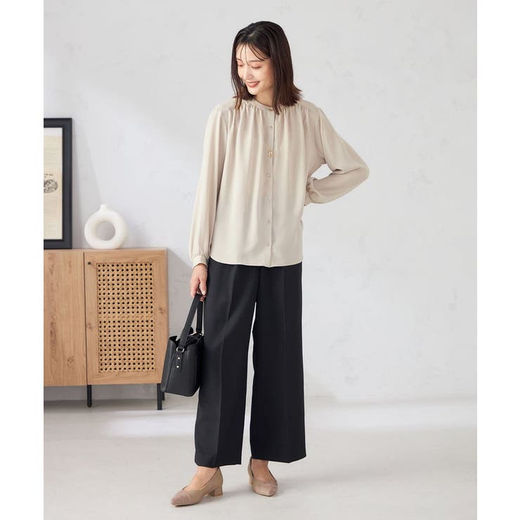 【洗える/セットアップ可】バンドカラーブラウス | a.v.v【WOMEN】 | 詳細画像7 