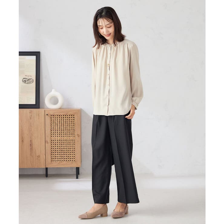 【洗える/セットアップ可】バンドカラーブラウス | a.v.v【WOMEN】 | 詳細画像8 