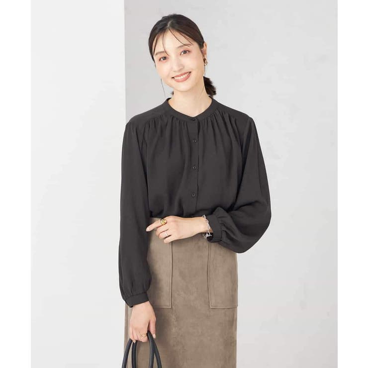 【洗える/セットアップ可】バンドカラーブラウス | a.v.v【WOMEN】 | 詳細画像9 