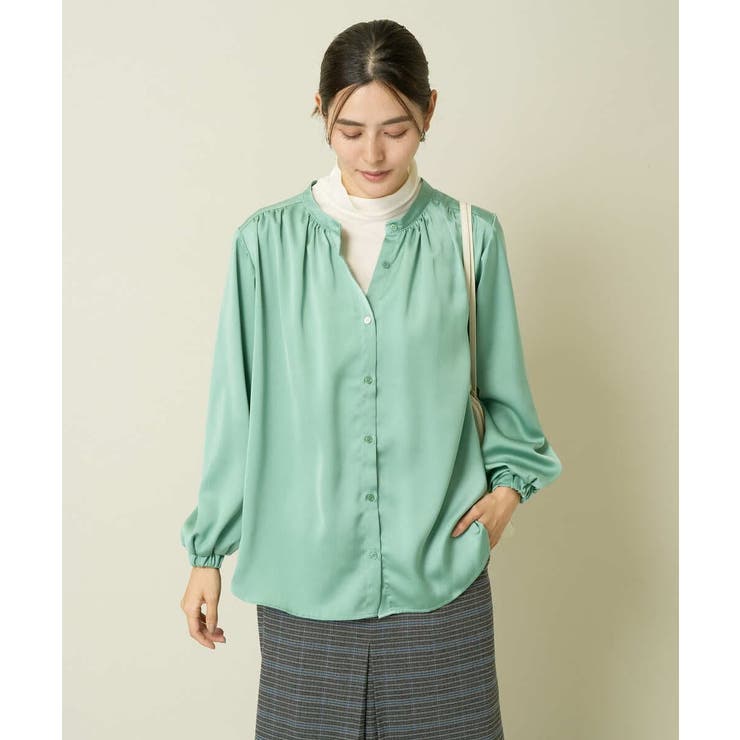 サテンギャザーブラウス | a.v.v【WOMEN】 | 詳細画像8 