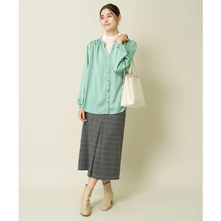 サテンギャザーブラウス | a.v.v【WOMEN】 | 詳細画像9 