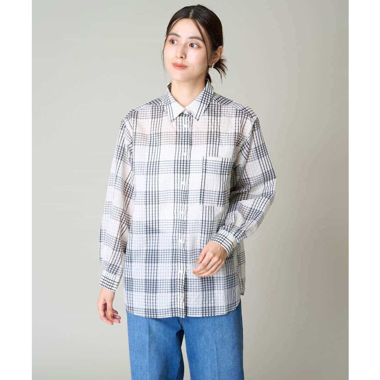 シアーチェックシャツ | a.v.v【WOMEN】 | 詳細画像18 