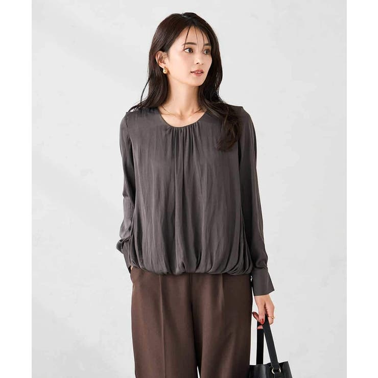 サテンバルーンブラウス | a.v.v【WOMEN】 | 詳細画像1 