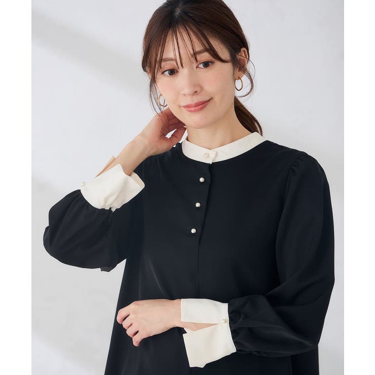 ブラック | 2WAY スタンドネック ブラウス | a.v.v【WOMEN】