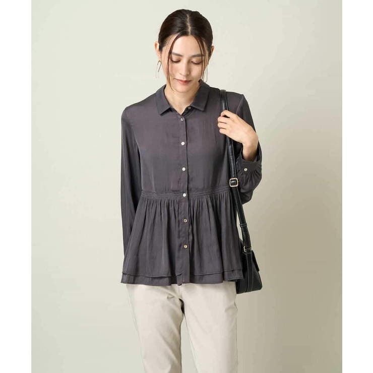 サテンウエストギャザーブラウス | a.v.v【WOMEN】 | 詳細画像15 