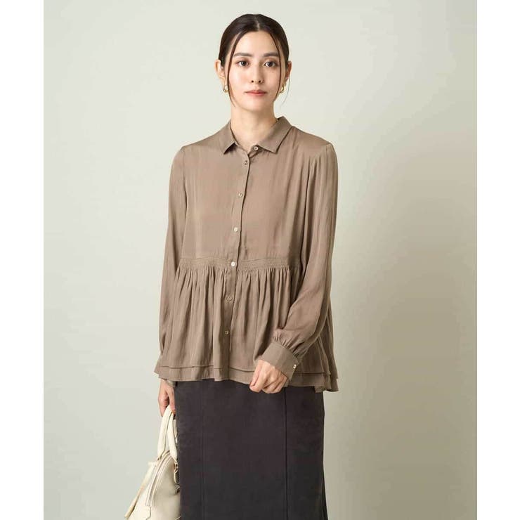 サテンウエストギャザーブラウス | a.v.v【WOMEN】 | 詳細画像2 