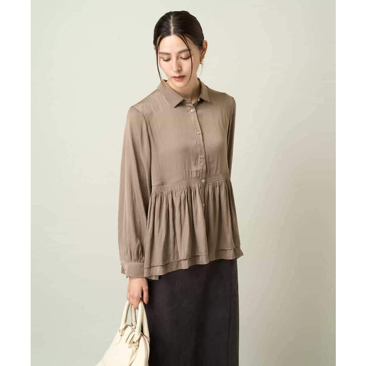 サテンウエストギャザーブラウス | a.v.v【WOMEN】 | 詳細画像3 