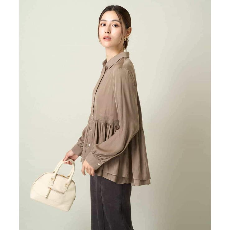 サテンウエストギャザーブラウス | a.v.v【WOMEN】 | 詳細画像4 