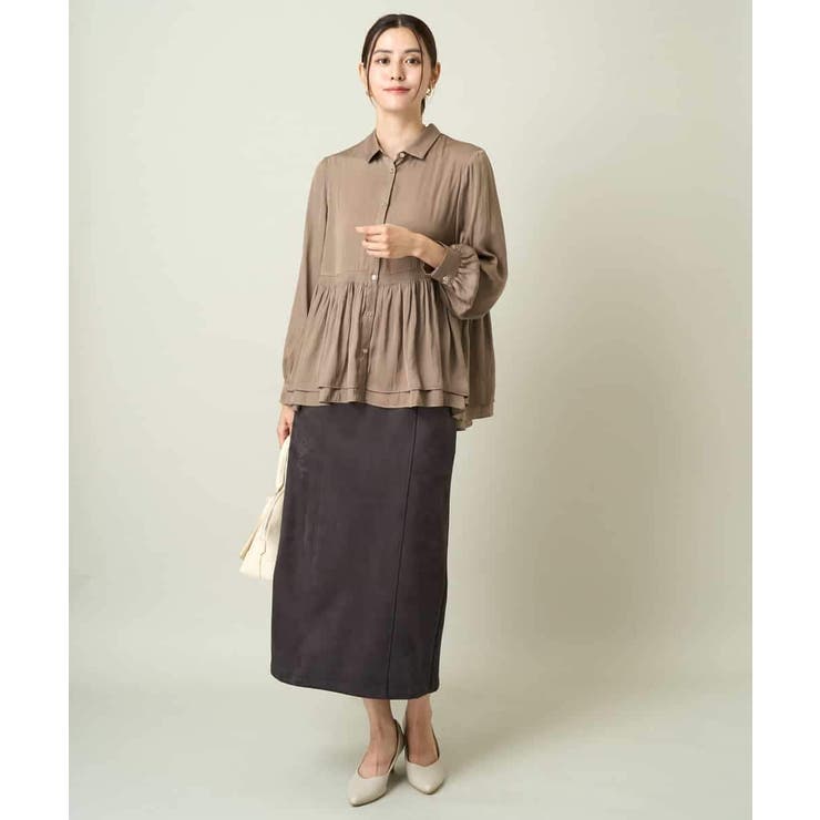 サテンウエストギャザーブラウス | a.v.v【WOMEN】 | 詳細画像7 