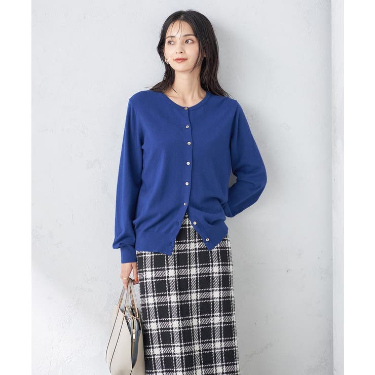 ロイヤルブルー | 【洗える】クルーネックニットカーディガン/アンサンブル対応 | a.v.v【WOMEN】