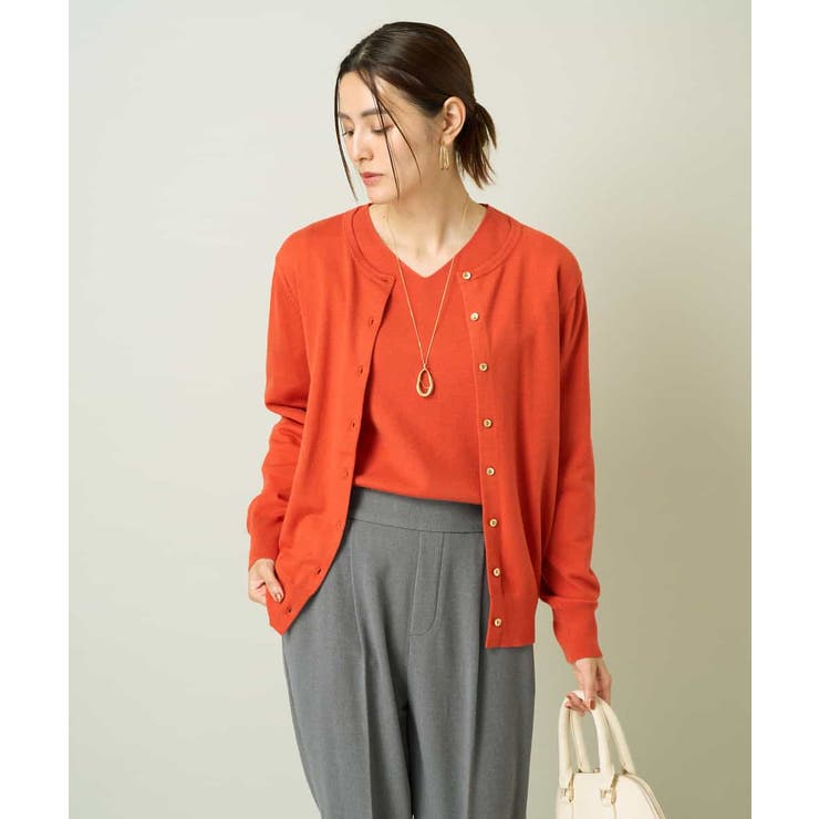 【洗える】クルーネックニットカーディガン/アンサンブル対応 | a.v.v【WOMEN】 | 詳細画像2 
