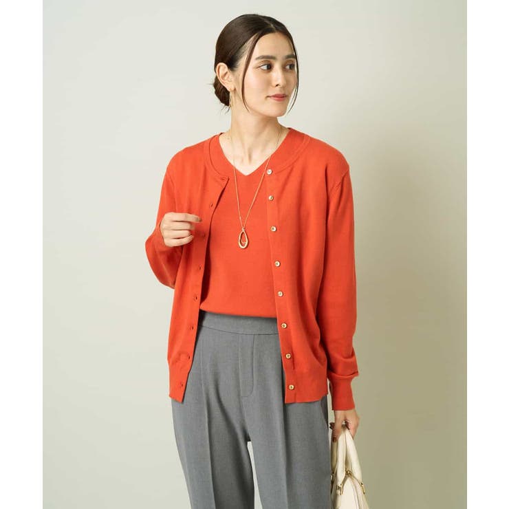 【洗える】クルーネックニットカーディガン/アンサンブル対応 | a.v.v【WOMEN】 | 詳細画像3 