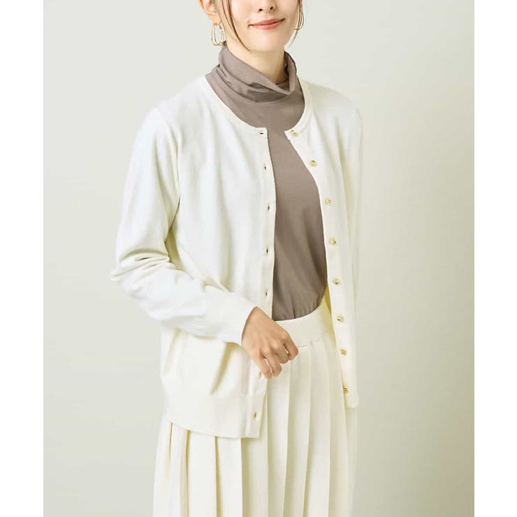 アイボリー | 【洗える】クルーネックニットカーディガン/アンサンブル対応 | a.v.v【WOMEN】