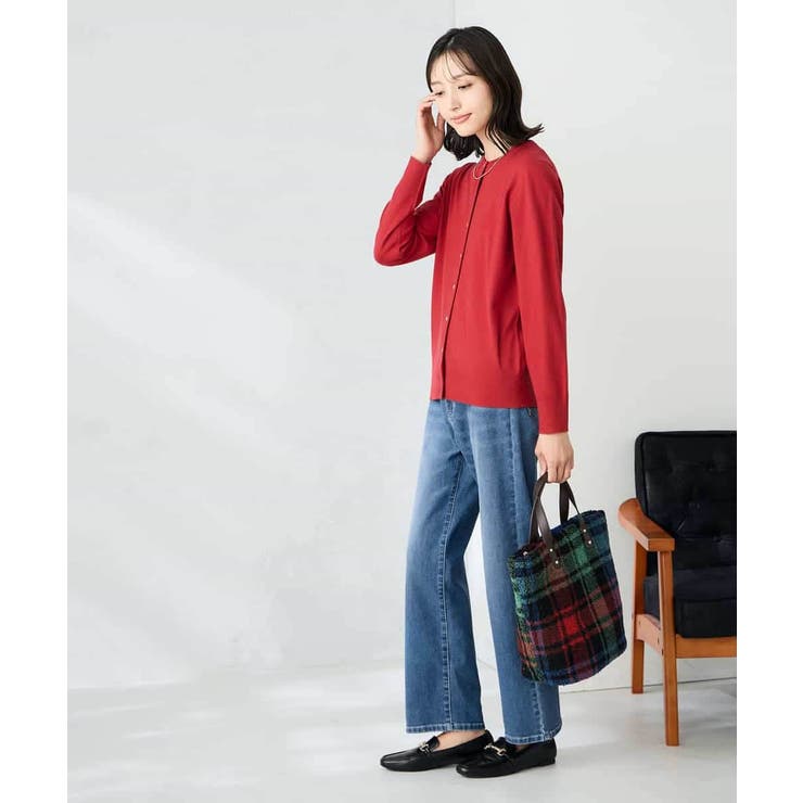 【洗える】クルーネック美ラクるカーディガン | a.v.v【WOMEN】 | 詳細画像9 