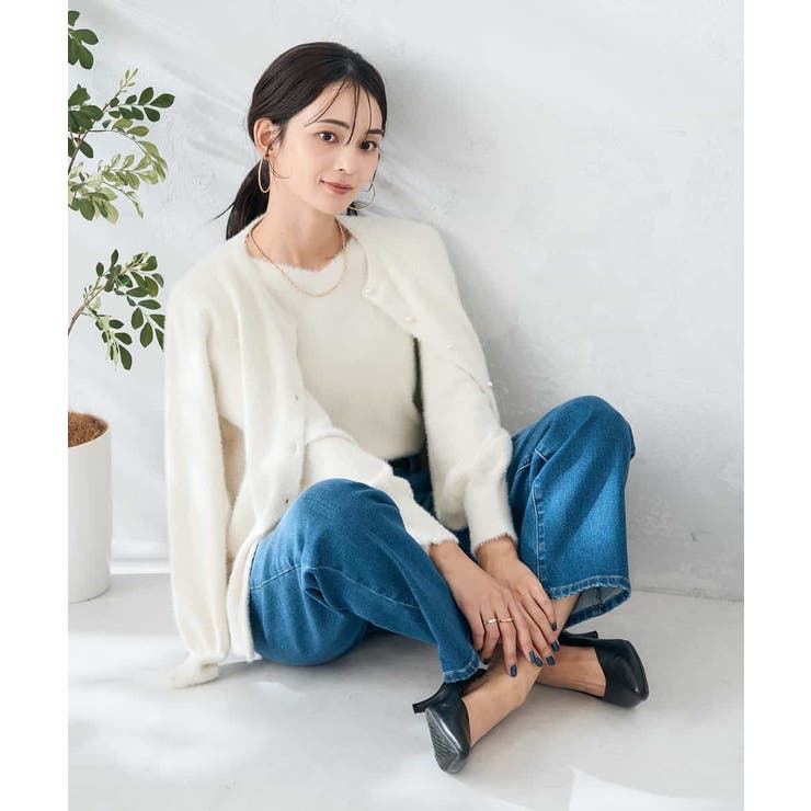 ヘアリーラメクルーネックカーディガン | a.v.v【WOMEN】 | 詳細画像21 