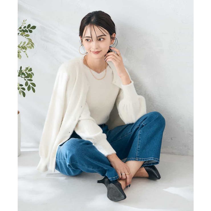 ヘアリーラメクルーネックカーディガン | a.v.v【WOMEN】 | 詳細画像22 