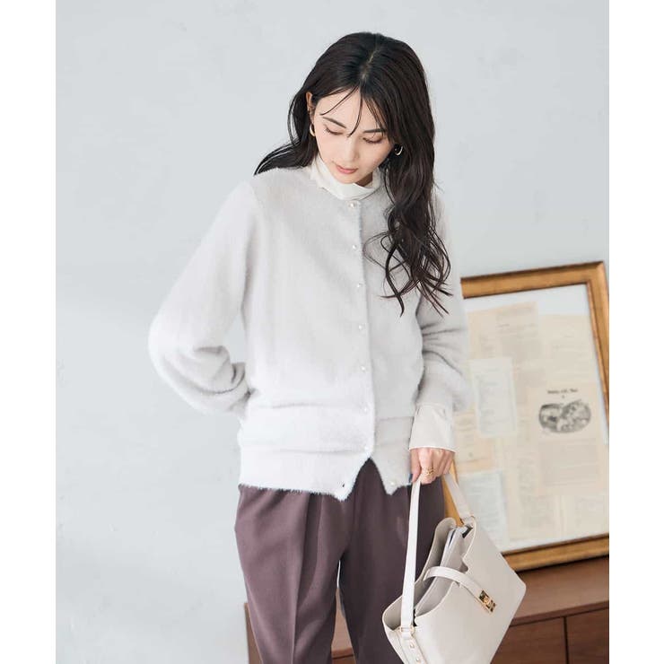 ヘアリーラメクルーネックカーディガン | a.v.v【WOMEN】 | 詳細画像25 