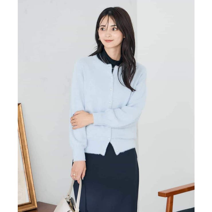 ヘアリーラメクルーネックカーディガン | a.v.v【WOMEN】 | 詳細画像4 