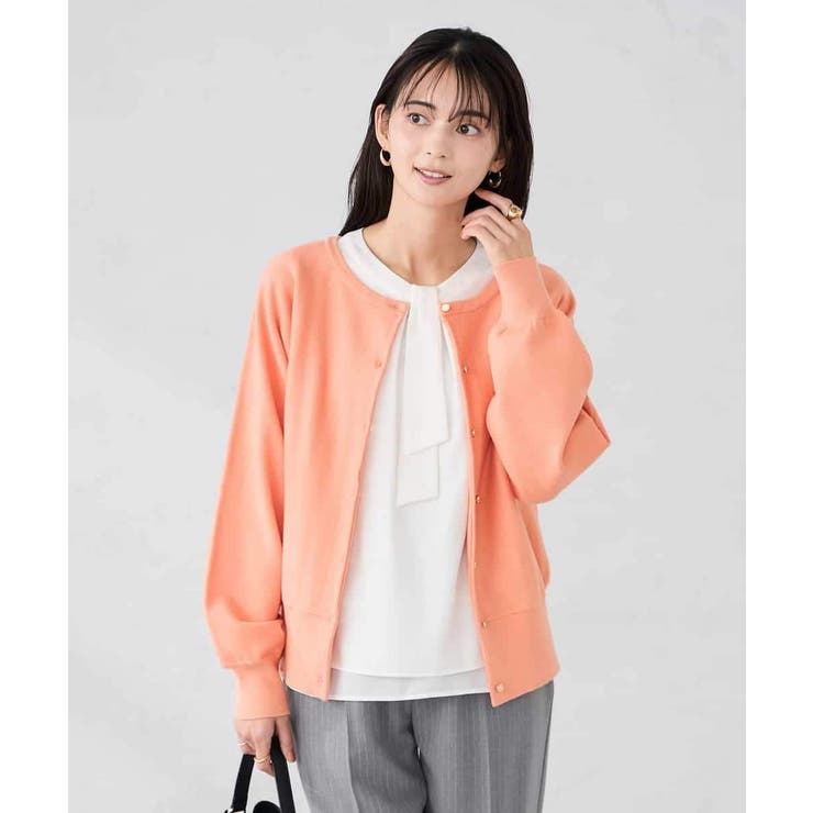 オレンジ | 【2WAY】クルーネッククロップドカーディガン | a.v.v【WOMEN】