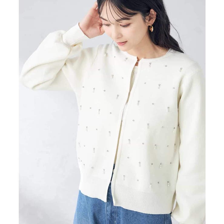 ビジュー調カーディガン | a.v.v【WOMEN】 | 詳細画像1 