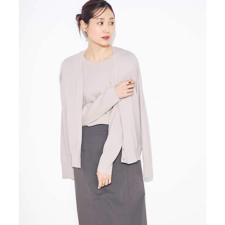 【洗える/UVカット】Vネックカーディガン | a.v.v【WOMEN】 | 詳細画像1 