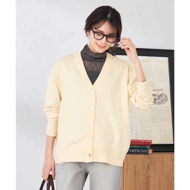 スウェットライクVネックカーディガン | a.v.v【WOMEN】 | 詳細画像8 