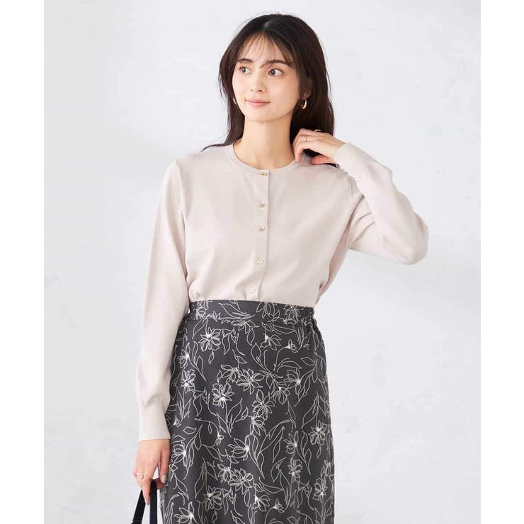 グレージュ | 【洗える/UVカット】クルーネックカーディガン | a.v.v【WOMEN】