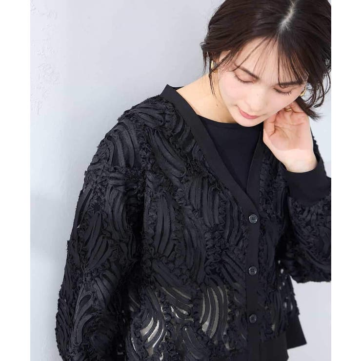 チュール刺繍レースカーディガン | a.v.v【WOMEN】 | 詳細画像15 