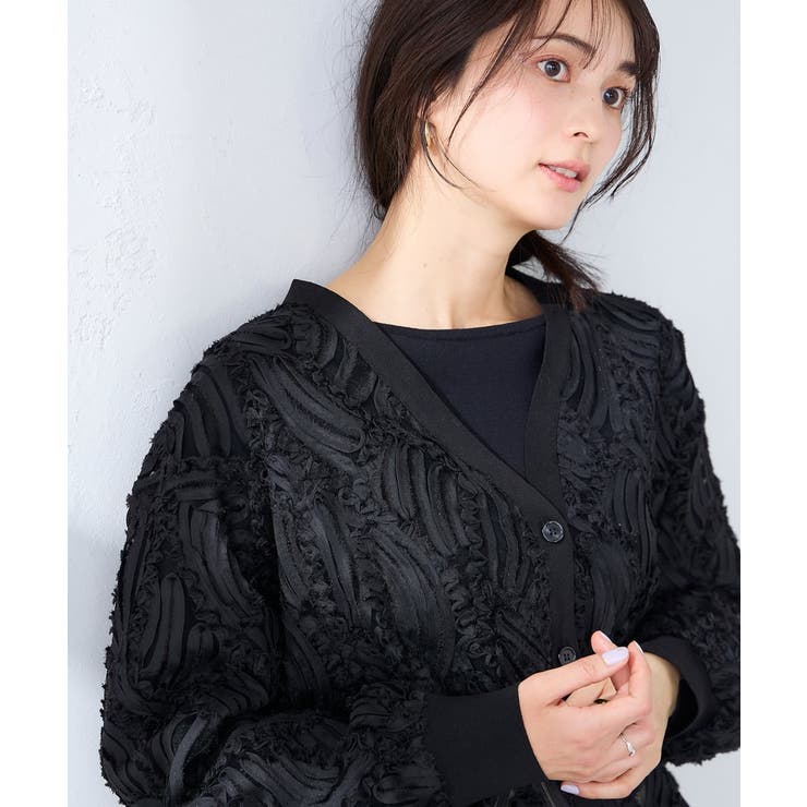 チュール刺繍レースカーディガン | a.v.v【WOMEN】 | 詳細画像16 
