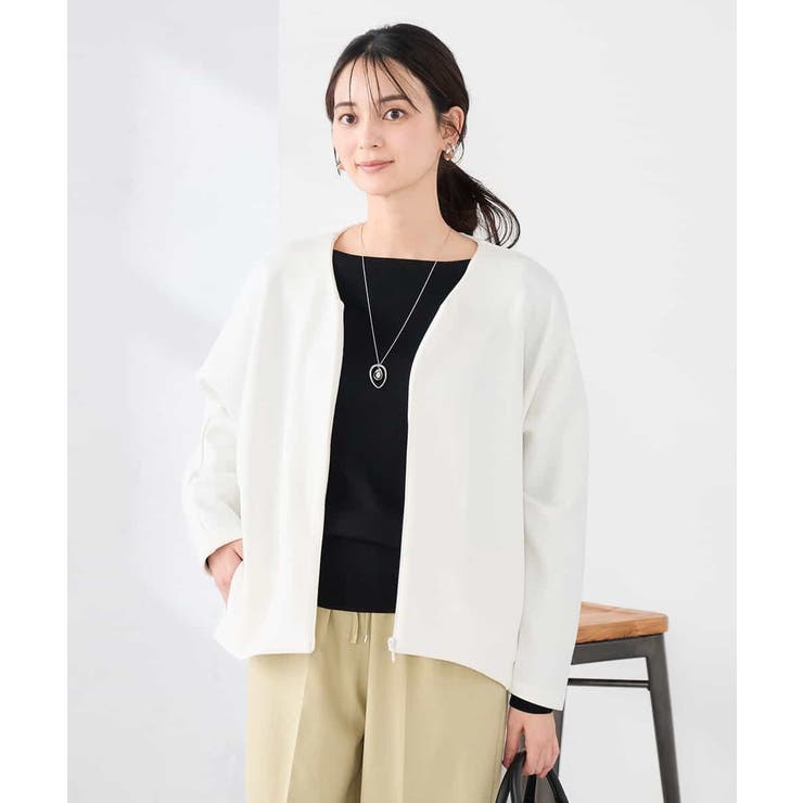 アイボリー | ダンボールジップカーディガン | a.v.v【WOMEN】