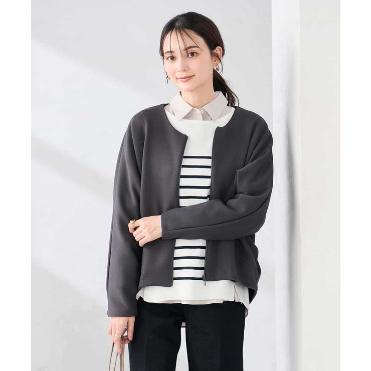 ダークグレー | ダンボールジップカーディガン | a.v.v【WOMEN】