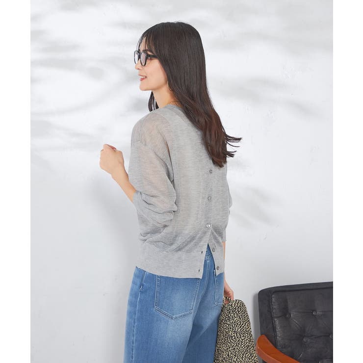 グレー | 【2WAY】シアークルーネックカーディガン | a.v.v【WOMEN】