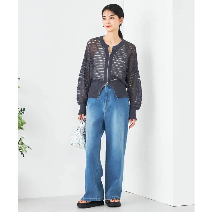 ダブルジップメッシュニットブルゾン | a.v.v【WOMEN】 | 詳細画像12 