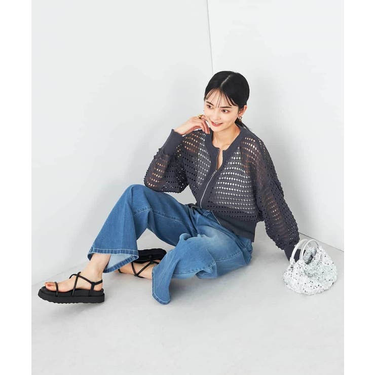 ダブルジップメッシュニットブルゾン | a.v.v【WOMEN】 | 詳細画像21 