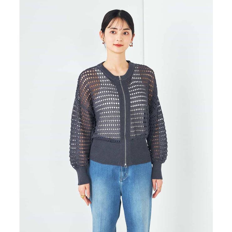 ダブルジップメッシュニットブルゾン | a.v.v【WOMEN】 | 詳細画像22 