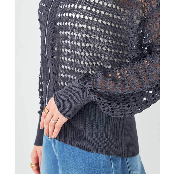 ダブルジップメッシュニットブルゾン | a.v.v【WOMEN】 | 詳細画像26 