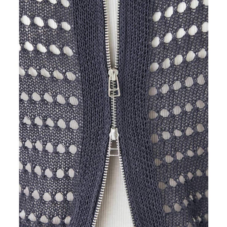 ダブルジップメッシュニットブルゾン | a.v.v【WOMEN】 | 詳細画像28 