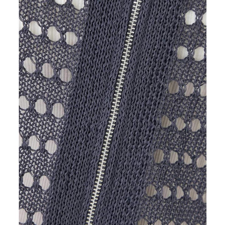 ダブルジップメッシュニットブルゾン | a.v.v【WOMEN】 | 詳細画像3 