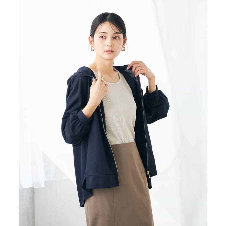 ネイビー | バックフレアシアーパーカー | a.v.v【WOMEN】