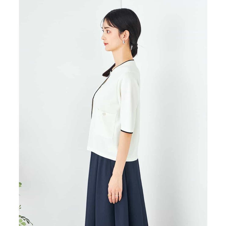 【UVカット/接触冷感】バイカラーハーフスリーブカーディガン | a.v.v【WOMEN】 | 詳細画像15 