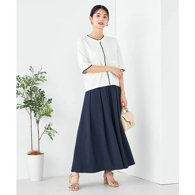 【UVカット/接触冷感】バイカラーハーフスリーブカーディガン | a.v.v【WOMEN】 | 詳細画像6 