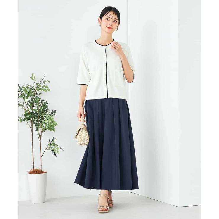 【UVカット/接触冷感】バイカラーハーフスリーブカーディガン | a.v.v【WOMEN】 | 詳細画像7 